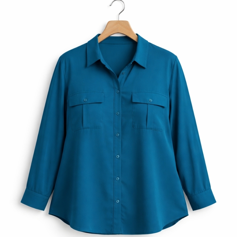 NWT A.N.A Teal Flowy Corporate Chic Plus Size blouse Sz 2X